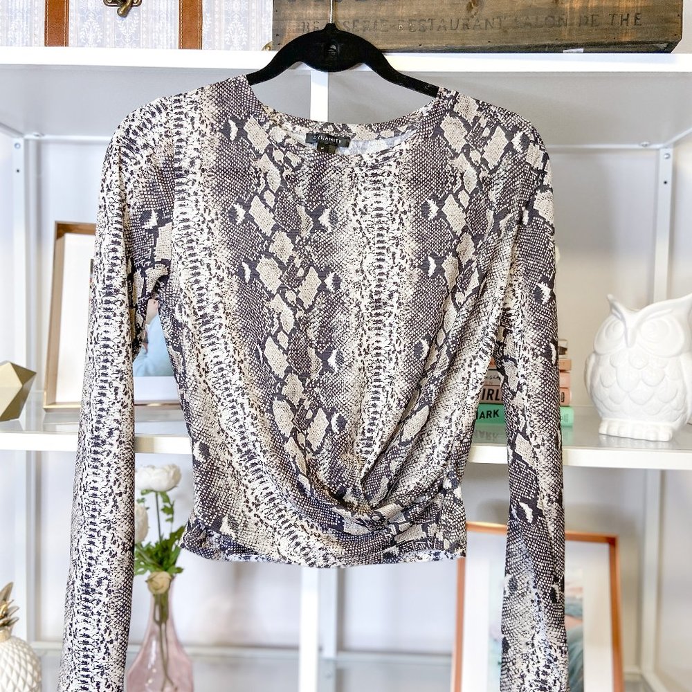 Dynamite Long Sleeve Twist Front Top